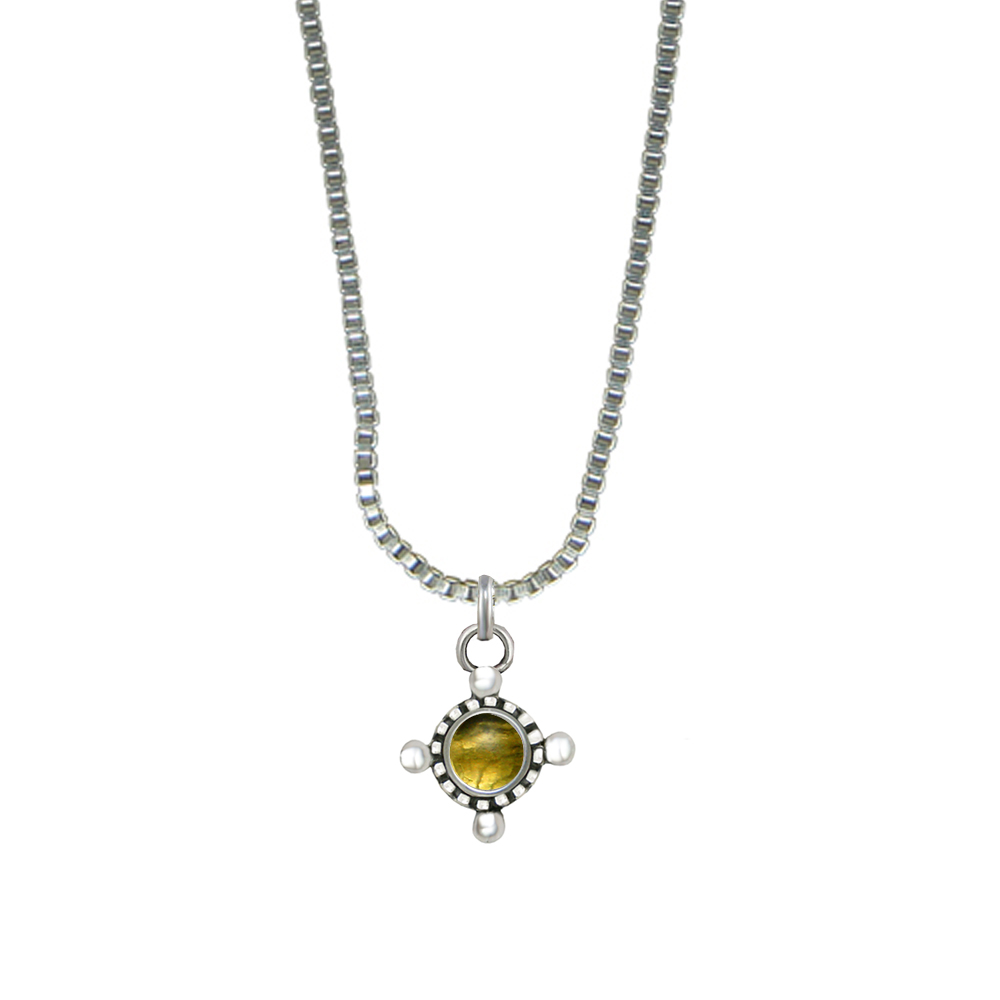 Sterling Silver Little Citrine Pendant Necklace